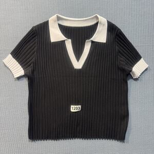 Women Black Short Sleeve Tee Sz L Pre owned Excellent